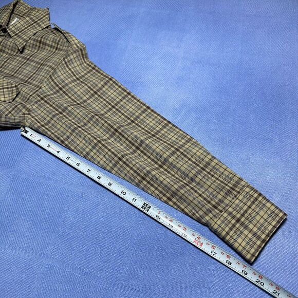 Vintage 70s 80s Sears Yellow Plaid Front Button Down Shirt Men's Size Medium - Picture 16 of 16